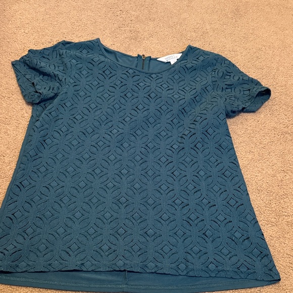 Market & Spruce Teal Textured Blouse - Picture 1 of 2